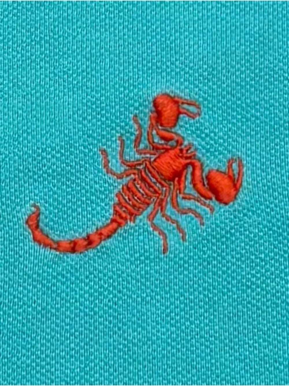 Vintage Polo Ralph Lauren Scorpion All-Over Embroidered Polo Shirt - Turquoise